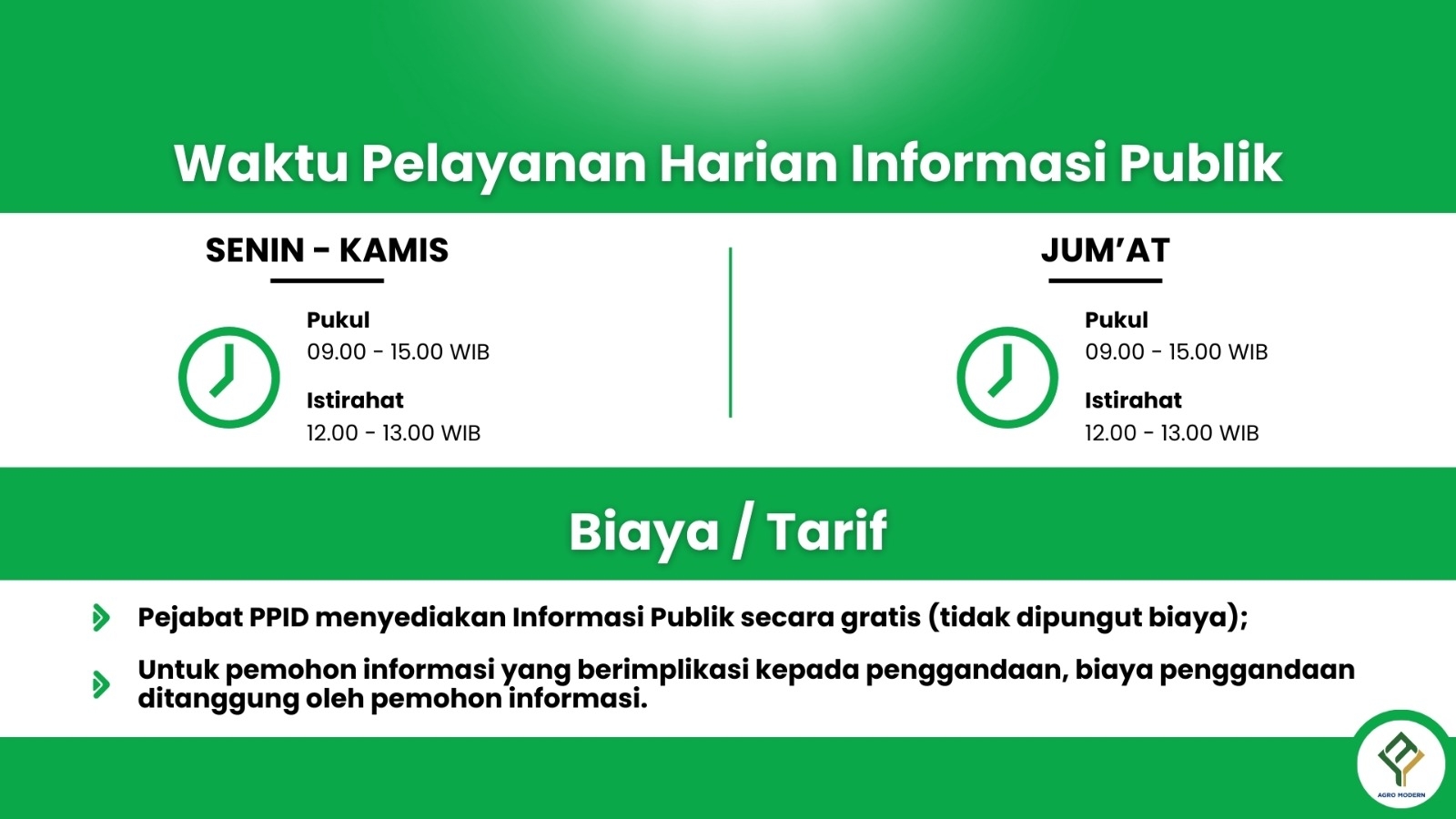 waktu dan biaya layanan ppid